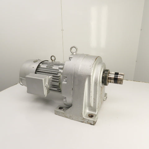 Fuji Hensokuki VX37-080EB 3.7kW Inline Gear Motor 22.5RPM 220V 3PH 60mm Shaft