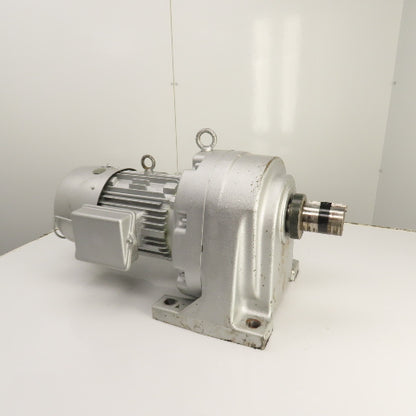 Fuji Hensokuki VX37-080EB 3.7kW Inline Gear Motor 22.5RPM 220V 3PH 60mm Shaft