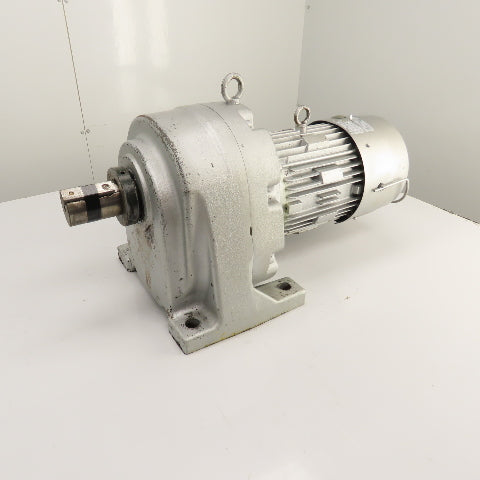 Fuji Hensokuki VX37-080EB 3.7kW Inline Gear Motor 22.5RPM 220V 3PH 60mm Shaft