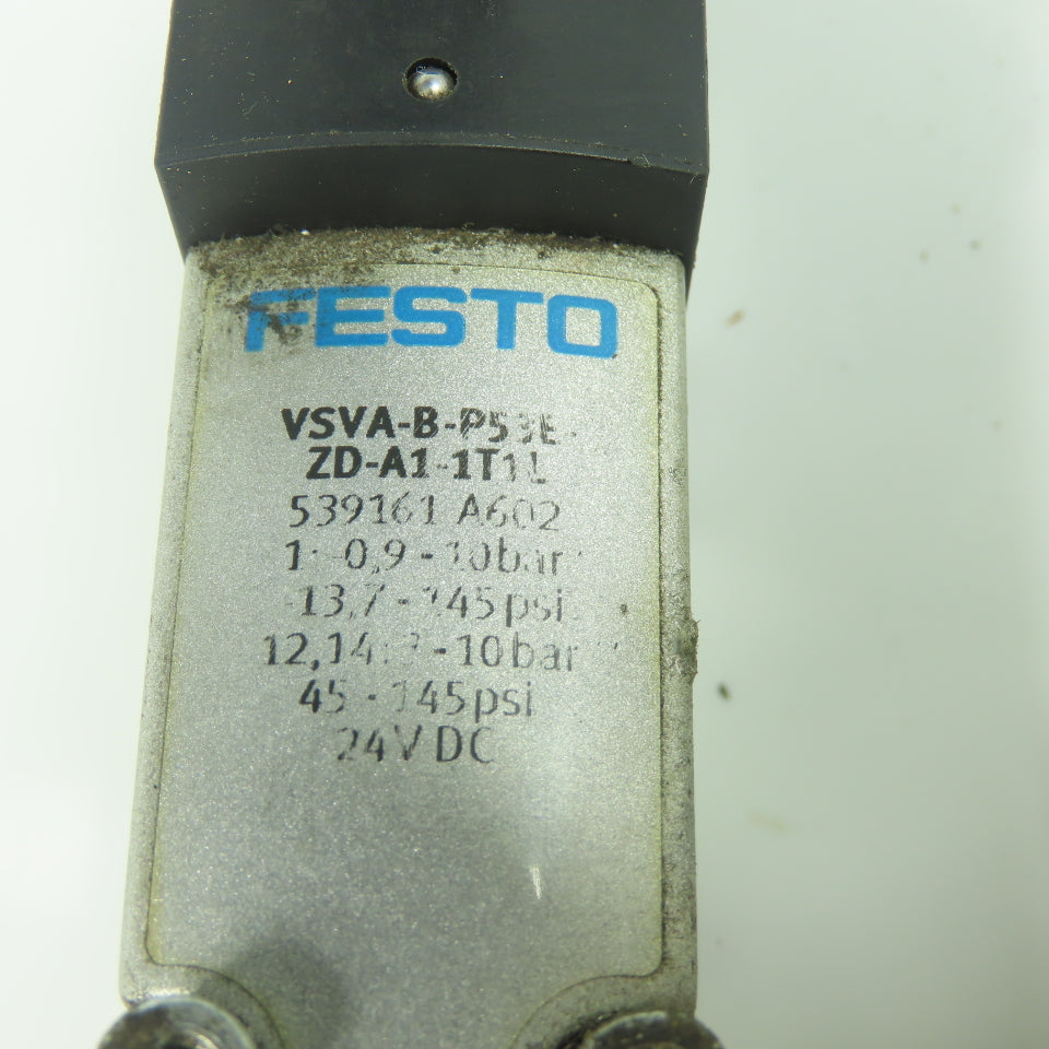 Festo VSVA-B-P53E-ZD-A1-1T1L Pneumatic Solenoid Valve 10 Bar 145PSI 24VDC Coil