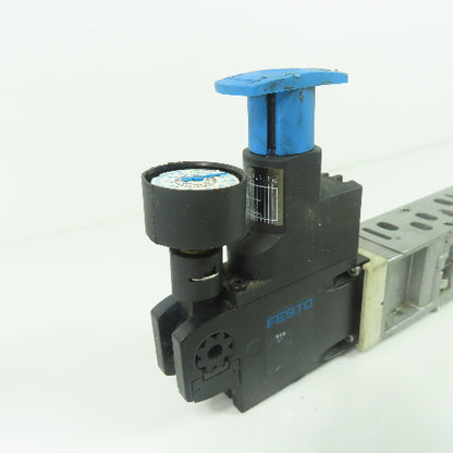 Festo VABF-S4-1-R1C2-C-10 Pneumatic Solenoid Valve Regulator Plate 145PSI 10Bar