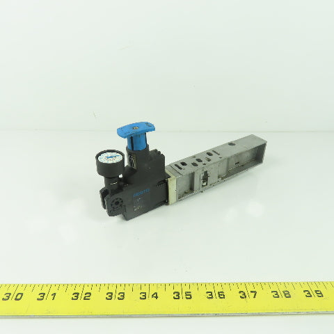 Festo VABF-S4-1-R1C2-C-10 Pneumatic Solenoid Valve Regulator Plate 145PSI 10Bar