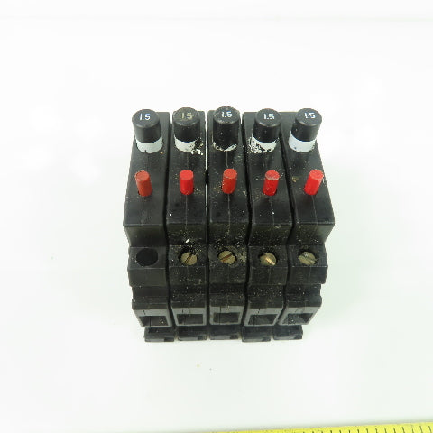 Allen Bradley 1492-GH015 Ser B Miniature Circuit Breaker 1.5A 250VAC Lot Of 5