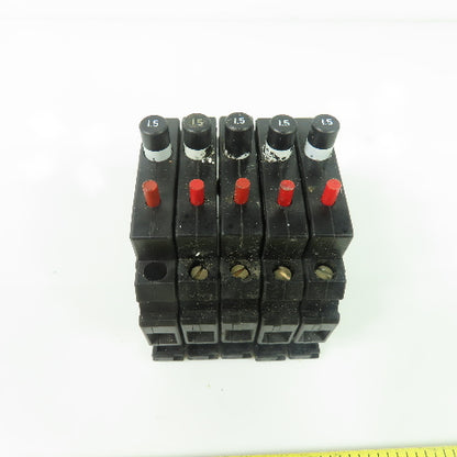 Allen Bradley 1492-GH015 Ser B Miniature Circuit Breaker 1.5A 250VAC Lot Of 5