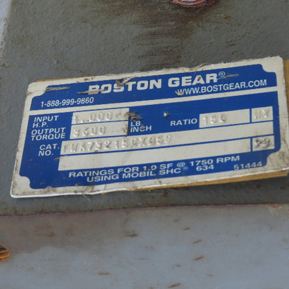 Boston Gear FWA732150XB56 150:1 Ratio Right Angle Worm Gear Reducer 11.6RPM 1HP