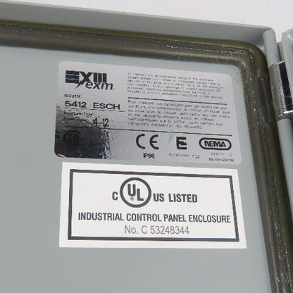 EXM 5412 ESCH 12" x 12" x 7" Electrical Enclosure Type 4-12 W/ Backplate