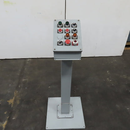 Hoffman E12SPBA 12-Hole Pushbutton Enclosure Pedestal Mounted Operator Station