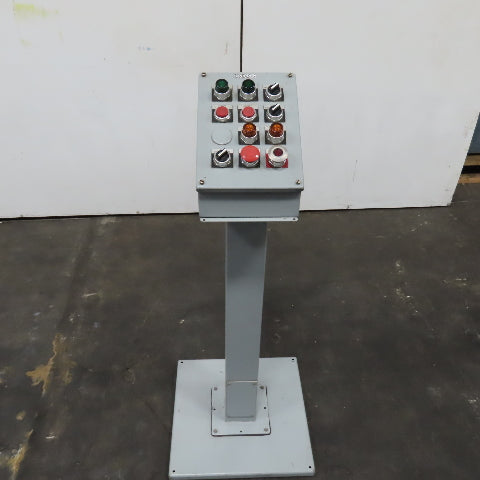 Hoffman E12SPBA 12-Hole Pushbutton Enclosure Pedestal Mounted Operator Station
