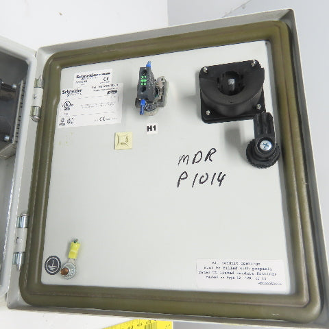Sneider 12"x 12" x 7" Electrical Enclosure W/ Backplate And Disconnect Switch