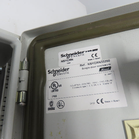Sneider 12"x 12" x 7" Electrical Enclosure W/ Backplate And Disconnect Switch