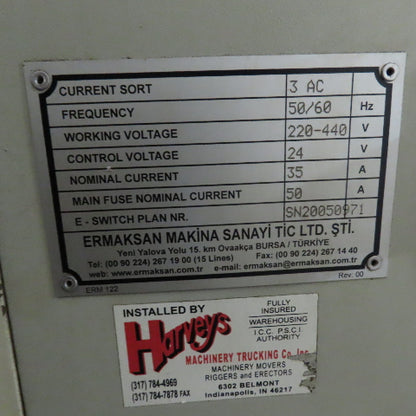 2005 Ermak CNCHAP 12x176 12'x176 Ton CNC Press Brake 3PH Wilson Hydraulic Holder