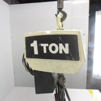 Coffing EC.2016.7 1 Ton 2000LBS Electric Chain Hoist 20' Lift 16FPM 208V 3Ph
