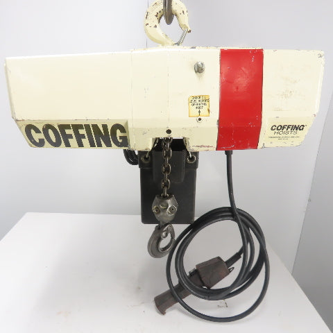 Coffing EC.2016.7 1 Ton 2000LBS Electric Chain Hoist 20' Lift 16FPM 208V 3Ph