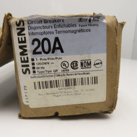 Siemens Type QP 20A 1 Pole Circuit Breaker 120/240V 60Hz NOS Lot Of 12