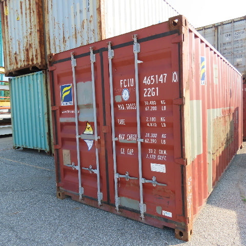 20' Standard Height End Door Shipping Container 89-3/4" x 92" Opening WWT