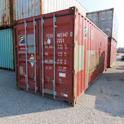 20' Standard Height End Door Shipping Container 89-3/4" x 92" Opening WWT