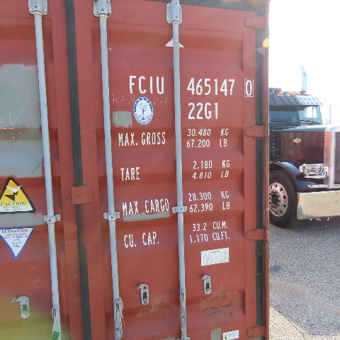 20' Standard Height End Door Shipping Container 89-3/4" x 92" Opening WWT