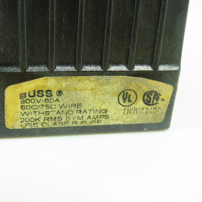 Busmann R60060-3COR Fuse Block Holder 600V 60A Lot Of 2