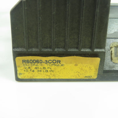 Busmann R60060-3COR Fuse Block Holder 600V 60A Lot Of 2