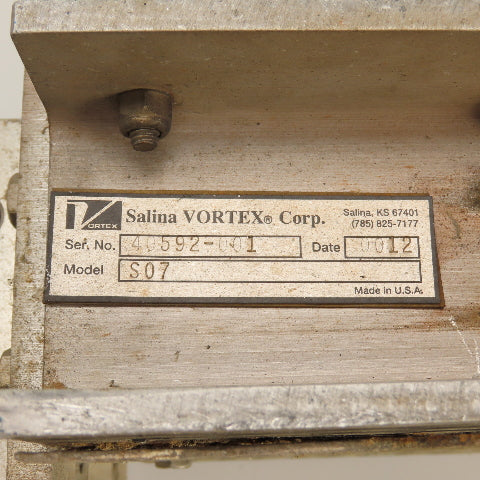Salina Vortex S07 7 x 7" Flanged Stainless Slide Gate Valve Air Cylinder Powered