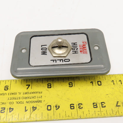 Arrow Hart 27944-G 125V 10A Max 3 Position High-Off-Low Selector Switch