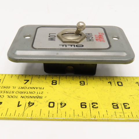 Arrow Hart 27944-G 125V 10A Max 3 Position High-Off-Low Selector Switch