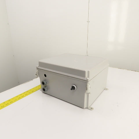 Hoffman A14128CHQRFG 14" x 12" x 8" Fiberglass Electrical Enclosure W/ Backplate