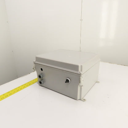 Hoffman A14128CHQRFG 14" x 12" x 8" Fiberglass Electrical Enclosure W/ Backplate