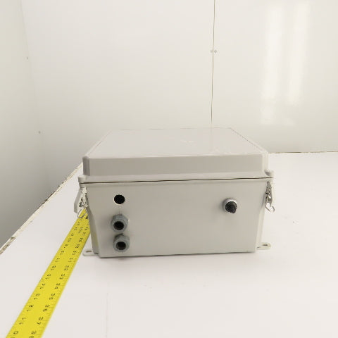 Hoffman A14128CHQRFG 14" x 12" x 8" Fiberglass Electrical Enclosure W/ Backplate
