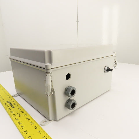 Hoffman A14128CHQRFG 14" x 12" x 8" Fiberglass Electrical Enclosure W/ Backplate