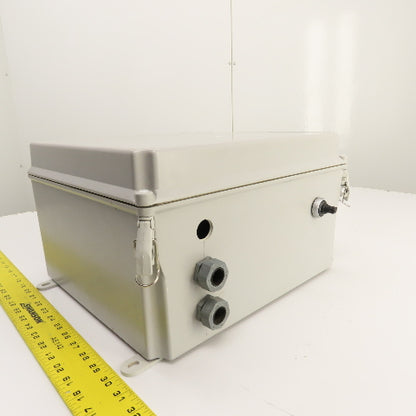 Hoffman A14128CHQRFG 14" x 12" x 8" Fiberglass Electrical Enclosure W/ Backplate
