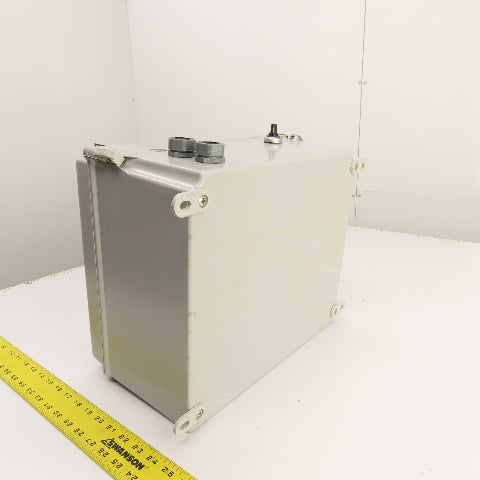 Hoffman A14128CHQRFG 14" x 12" x 8" Fiberglass Electrical Enclosure W/ Backplate