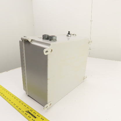 Hoffman A14128CHQRFG 14" x 12" x 8" Fiberglass Electrical Enclosure W/ Backplate