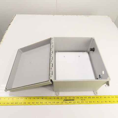 Hoffman A14128CHQRFG 14" x 12" x 8" Fiberglass Electrical Enclosure W/ Backplate