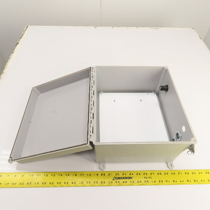 Hoffman A14128CHQRFG 14" x 12" x 8" Fiberglass Electrical Enclosure W/ Backplate