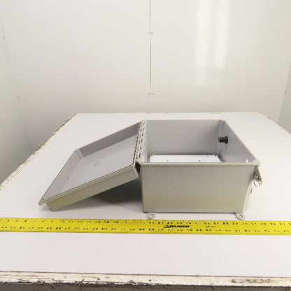 Hoffman A14128CHQRFG 14" x 12" x 8" Fiberglass Electrical Enclosure W/ Backplate