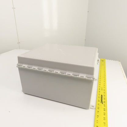 Hoffman A14128CHQRFG 14" x 12" x 8" Fiberglass Electrical Enclosure W/ Backplate