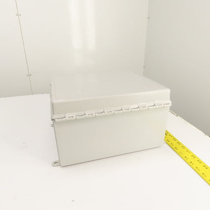 Hoffman A14128CHQRFG 14" x 12" x 8" Fiberglass Electrical Enclosure W/ Backplate