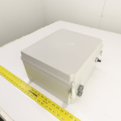 Hoffman A14128CHQRFG 14" x 12" x 8" Fiberglass Electrical Enclosure W/ Backplate