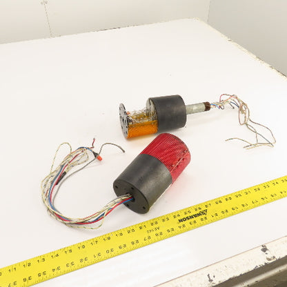 Federal Siganl LSB LSB-10 Litestak Safety Lights 120VAC Red & Amber Lot Of 2