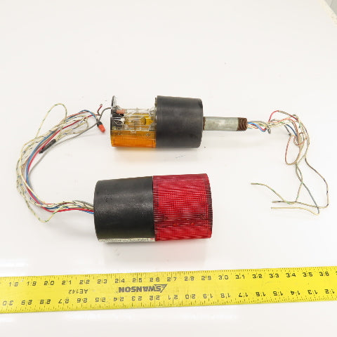 Federal Siganl LSB LSB-10 Litestak Safety Lights 120VAC Red & Amber Lot Of 2