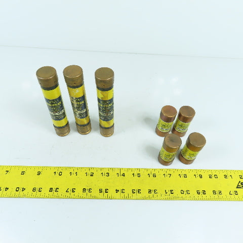 Buss LPJ-35SP LPS-RK-40SP 35A & 40A Low-Peak Time Delay Fuses 600VAC Lot Of 7