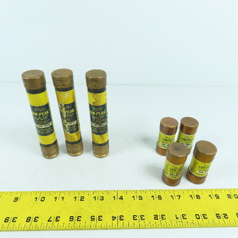 Buss LPJ-35SP LPS-RK-40SP 35A & 40A Low-Peak Time Delay Fuses 600VAC Lot Of 7