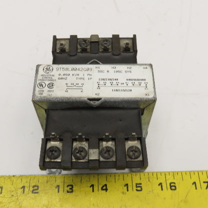 GE 9T58L0042G09 220-240/480V Pri 0.050kVa 110/120V Sec 1Ph Transformer
