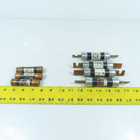Bussman FRN-R-100 FRN-R-60 Fusetron 60A & 100A Time Delay Fuses 250VAC Lot Of 7
