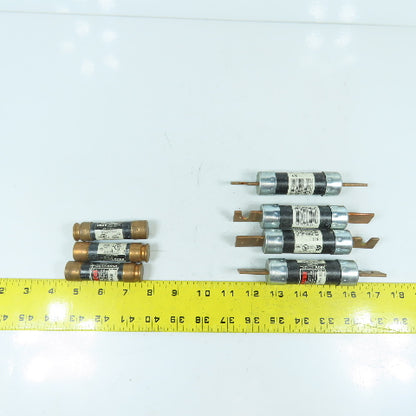 Bussman FRN-R-100 FRN-R-60 Fusetron 60A & 100A Time Delay Fuses 250VAC Lot Of 7