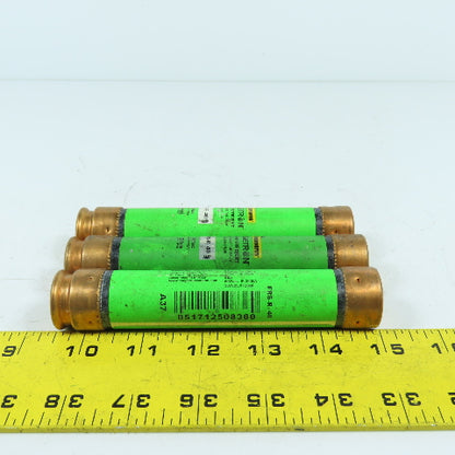 Bussman FRS-R-40 Fusetron 40A Energy Efficient Time Delay Fuses 600VAC Lot Of 3