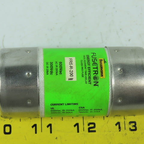 Bussman FRS-R-200 Fusetron 200A Energy Efficient Time Delay Fuses 600VAC