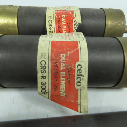 Cefco CRS-R 300 Cefcon 300A Dual Element Time Delay Fuse 600VAC Lot Of 3