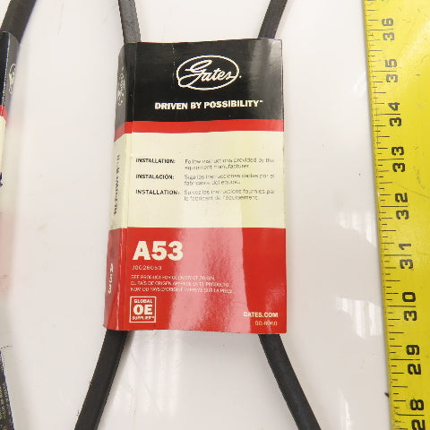 Gates A53 Hi-Power II A-Section V-Belt 1/2" x 55" Lot Of 2
